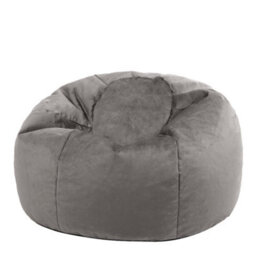 icon Kingston Classic Velvet Bean Bag Chair Charcoal Grey Bean Bags