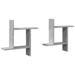 Walplus Wall Shelves 2 Pcs Concrete Grey 50X12X50 Cm Engineered Wood - thumbnail 6