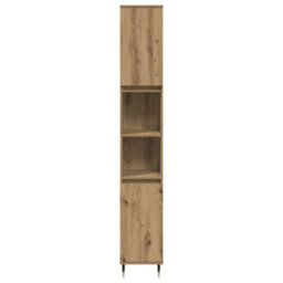 Berkfield Industrial Bathroom Cabinet Artisan Oak 30X30X190 Cm Engineered Wood - thumbnail 4