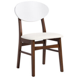 Beliani Set Of 2 Dining Chairs Amery Wood Off-White/ Brown - thumbnail 4