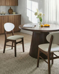 Beliani Set Of 2 Dining Chairs Amery Wood Off-White/ Brown - thumbnail 2