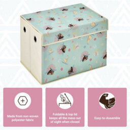 Disney Moana Large Fabric Storage Box With Flip-Top Lid - Durable, Collapsible Toy Chest For Kids' Books, Treasures & Toys - thumbnail 4