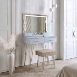 Fitzgerald 2 Drawer Dressing Table, Mirrored Silver by Dunelm | uFurnish.com