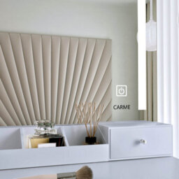 CARME Home Sophia Grey Dressing Table With Touch Sensor Led Mirror - thumbnail 2