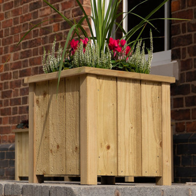 Rowlinson Heritage Square Softwood Planter 30L (W)40Cm - image 1