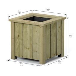 Rowlinson Heritage Square Softwood Planter 30L (W)40Cm - thumbnail 6