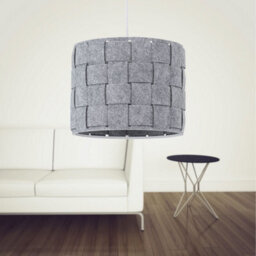 First Choice Lighting Set Of 2 Warner Grey Felt Weave Easy Fit Pendant Shades - thumbnail 7