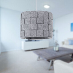 First Choice Lighting Set Of 2 Warner Grey Felt Weave Easy Fit Pendant Shades - thumbnail 6