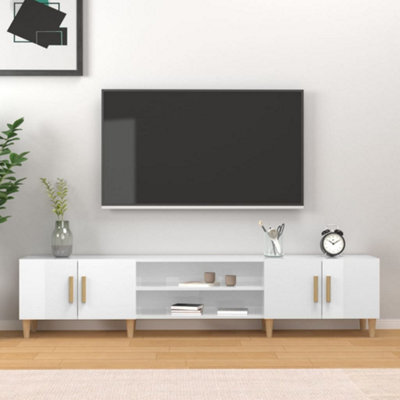 Walplus Tv Cabinet High Gloss White 180X31.5X40 Cm Engineered Wood - image 1