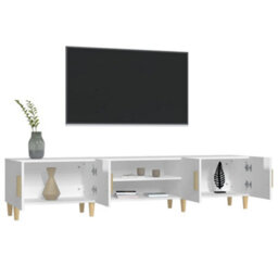 Walplus Tv Cabinet High Gloss White 180X31.5X40 Cm Engineered Wood - thumbnail 5