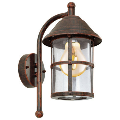 Antique Brown Ip23 Outdoor Wall Light With E27 Bulb Socket - image 1