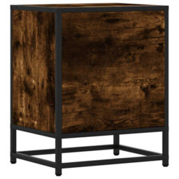 Berkfield Bedside Cabinet Smoked Oak 40X31X50 Cm Engineered Wood And Metal - thumbnail 7