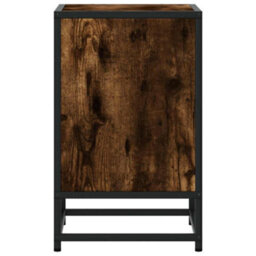 Berkfield Bedside Cabinet Smoked Oak 40X31X50 Cm Engineered Wood And Metal - thumbnail 6