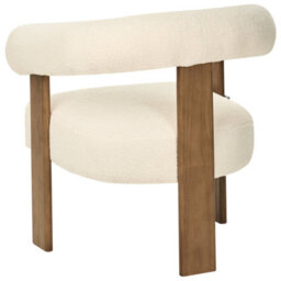 Beliani Armchair Ilbro Boucle Off-White/ Dark Brown - thumbnail 6