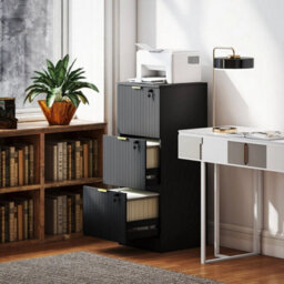 Filing Cabinet, File Cabinet With 3 Lockable Drawers And Hanging Rails - thumbnail 5