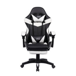 Neo White Leather Massage Recliner Computer Gaming Office Chair With Footrest - thumbnail 7