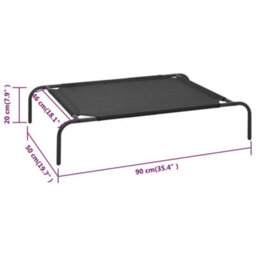 Berkfield Elevated Dog Bed Black S Textilene - thumbnail 6