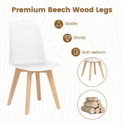 Modern Dining Chairs Set Of 2  Solid Beech Wood - thumbnail 3