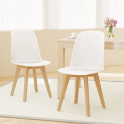 Modern Dining Chairs Set Of 2  Solid Beech Wood - thumbnail 1
