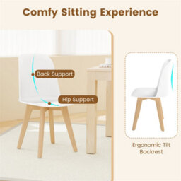 Modern Dining Chairs Set Of 2  Solid Beech Wood - thumbnail 4