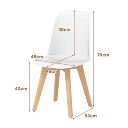 Modern Dining Chairs Set Of 2  Solid Beech Wood - thumbnail 2