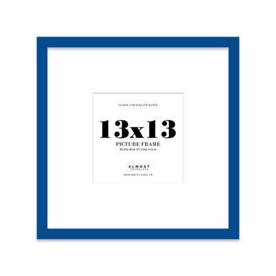 "13X13"" Blue Picture Frame - 13X13"" Square Frame With 10X10"" Mount For 13X13""/10X10"" Pictures Art Deco Style Room Decor, 1 Pack" - image 1