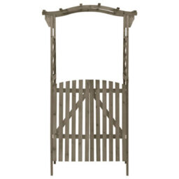 Vidaxl Pergola With Gate 116X40X204 Cm Grey Solid Firwood Pergolas - thumbnail 2