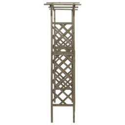 Vidaxl Pergola With Gate 116X40X204 Cm Grey Solid Firwood Pergolas - thumbnail 4