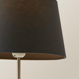 Valuelights Charles Brushed Chrome Table Lamp With Grey Tapered Shade And Bulb - thumbnail 3