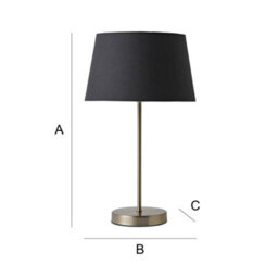 Valuelights Charles Brushed Chrome Table Lamp With Grey Tapered Shade And Bulb - thumbnail 8