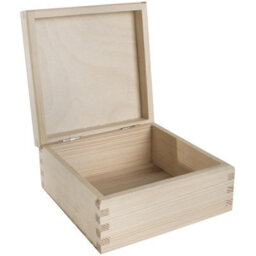 Woodeedoo Small Square Wooden Box With Hinged Lid Trinkets Jewellery Crafts Keepsakes Gifts Plain Decor Pine Diy 12 X 12 X 6 Cm - thumbnail 8