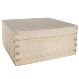 Woodeedoo Small Square Wooden Box With Hinged Lid Trinkets Jewellery Crafts Keepsakes Gifts Plain Decor Pine Diy 12 X 12 X 6 Cm - thumbnail 5