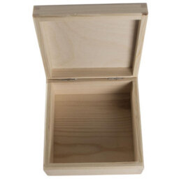 Woodeedoo Small Square Wooden Box With Hinged Lid Trinkets Jewellery Crafts Keepsakes Gifts Plain Decor Pine Diy 12 X 12 X 6 Cm - thumbnail 6