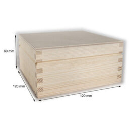 Woodeedoo Small Square Wooden Box With Hinged Lid Trinkets Jewellery Crafts Keepsakes Gifts Plain Decor Pine Diy 12 X 12 X 6 Cm - thumbnail 7