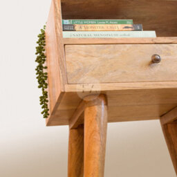 Tapromis Wide Nordic Wooden Bedside Table With Drawer And Shelf - thumbnail 9