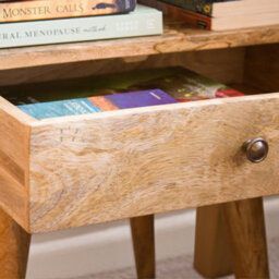 Tapromis Wide Nordic Wooden Bedside Table With Drawer And Shelf - thumbnail 7
