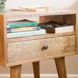 Tapromis Wide Nordic Wooden Bedside Table With Drawer And Shelf - thumbnail 6