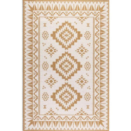 The Rugs Dynamic Reversible Indoor & Outdoor Rug Polypropylene Oriental Rug In Yellow - thumbnail 1