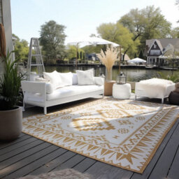 The Rugs Dynamic Reversible Indoor & Outdoor Rug Polypropylene Oriental Rug In Yellow - thumbnail 7