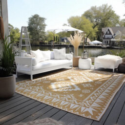 The Rugs Dynamic Reversible Indoor & Outdoor Rug Polypropylene Oriental Rug In Yellow - thumbnail 6