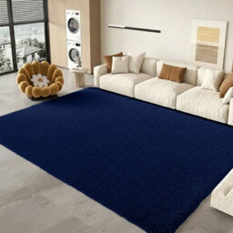 Aspire Homeware Non Slip Navy Shaggy Rug Soft Fluffy Washable, Living Area And Bedroom Rug, (L)200Cm X (W)140Cm - thumbnail 6