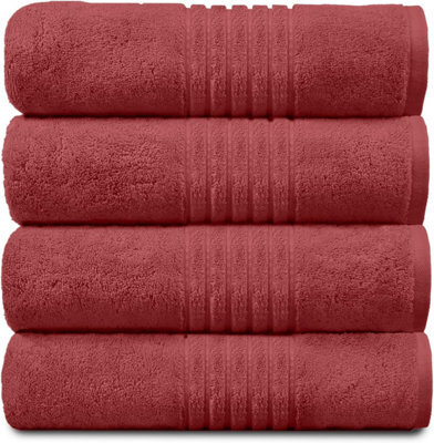 Gc Gaveno Cavailia Hampton Royal 4 Pack Bath Sheet 80X140 Red Egyptian Cotton Premier Super Absorbent Towel - image 1