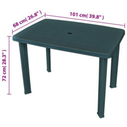 Walplus Garden Table Green 101X68X72 Cm Plastic - thumbnail 5