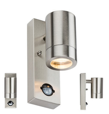 Generic Knightsbridge 230V Ip44 Gu10 Stainless Steel Wall Light With Pir