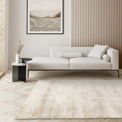Plain Sparkle Handmade Luxurious Modern Rug For Living Room And Bedroom-120Cm X 170Cm - image 1