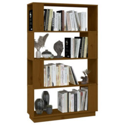 Berkfield Book Cabinet/room Divider Honey Brown 80X25X132 Cm Solid Wood - thumbnail 4