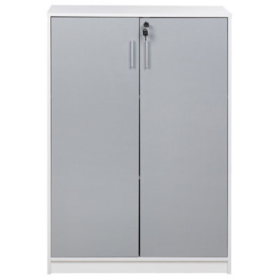 Wyld And Coco, Novastorage Locking 2-Door Cabinet Light Grey - image 1
