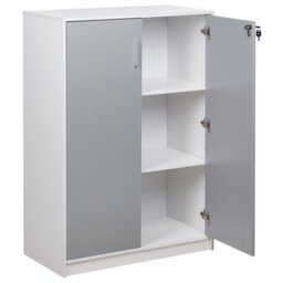 Wyld And Coco, Novastorage Locking 2-Door Cabinet Light Grey - thumbnail 5