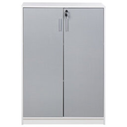 Wyld And Coco, Novastorage Locking 2-Door Cabinet Light Grey - thumbnail 1
