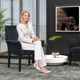 Costway Waiting Room Chair Velvet Executive Reception Chair W/ Padded Armrests - thumbnail 6
